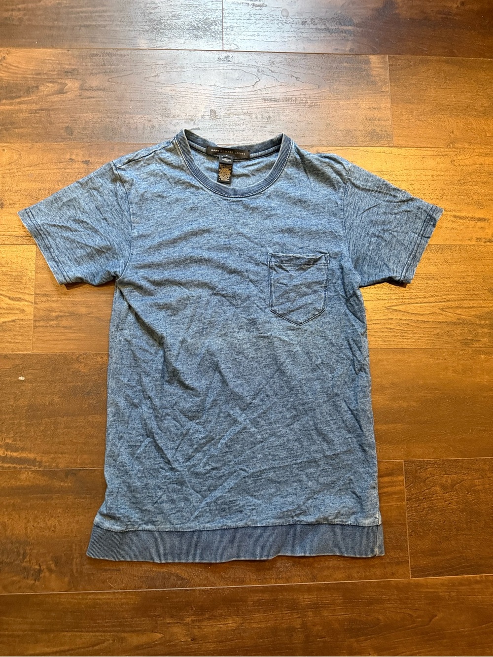 Marc By Marc Jacobs Blue Heather Short Sleeve Pocket Tee